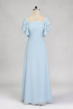 A-Line Maxi Chiffon Bridesmaid Dress CB0856