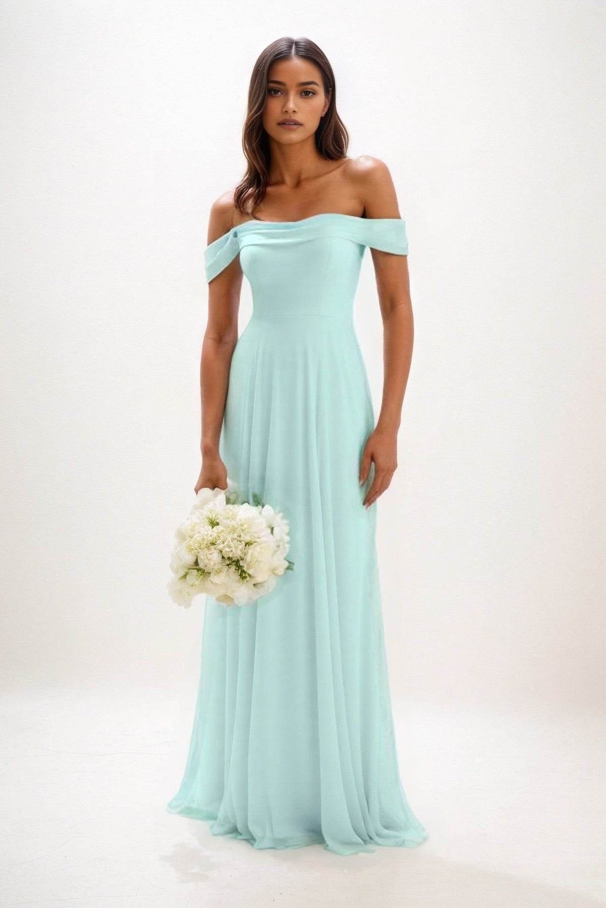 A-Line Maxi Chiffon Bridesmaid Dress CB0857 - COCOMELODY