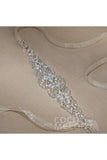 Tulle Wedding Sash with Opal and Rhinestone CC0053 - COCOMELODY