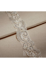 Tulle Wedding Sash with Rhinestone Imitation Pearl CC0056 - COCOMELODY