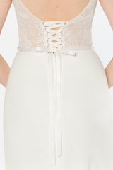 Ribbons Wedding Sash With Imitation Pearl CC0078 - COCOMELODY