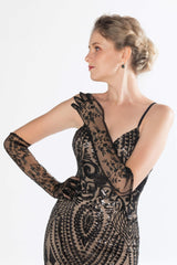 Fingertips Opera Length Wedding Gloves Appliques CD0069 - COCOMELODY