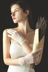 Fingertips Wrist Length Tulle Wedding Gloves CD0076 - COCOMELODY