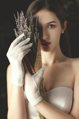 Fingertips Wrist Length Tulle Wedding Gloves CD0076 - COCOMELODY