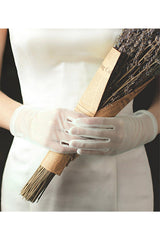Fingertips Wrist Length Tulle Wedding Gloves CD0076 - COCOMELODY