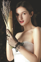Fingertips Wrist Length Tulle Wedding Gloves CD0078 - COCOMELODY