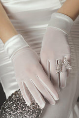 Fingertips Wrist Length Satin Wedding Gloves CD0080 - COCOMELODY
