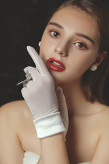 Fingertips Wrist Length Satin Wedding Gloves CD0080 - COCOMELODY