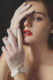 Fingertips Wrist Length Tulle Wedding Gloves CD0086 - COCOMELODY