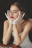 Fingertips Wrist Length Tulle Wedding Gloves CD0086 - COCOMELODY