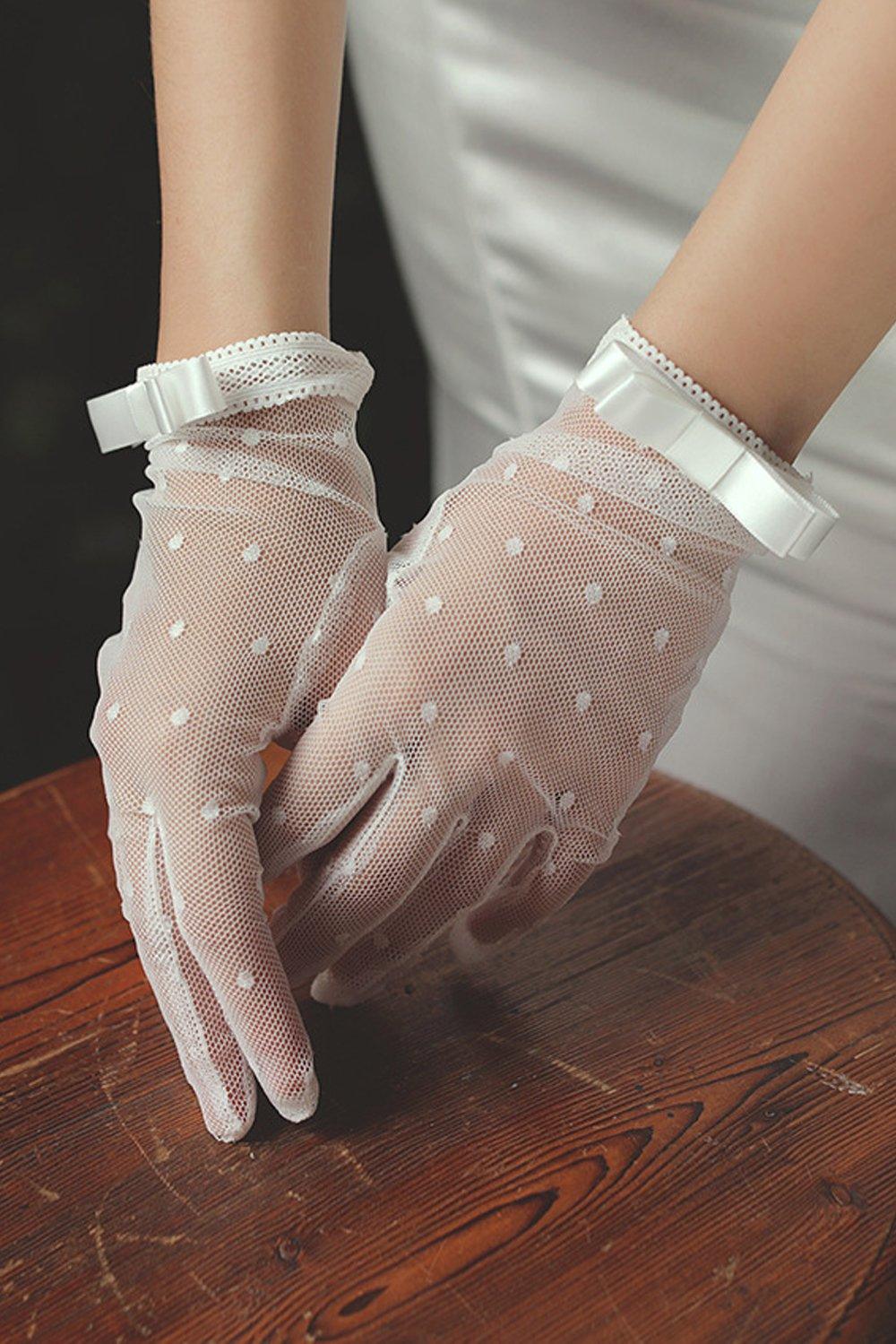 Fingertips Wrist Length Lace Wedding Gloves CD0087 - COCOMELODY