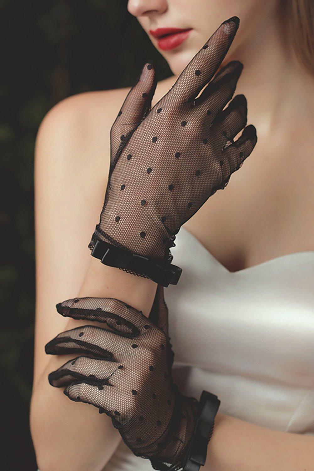 Fingertips Wrist Length Lace Wedding Gloves CD0087 - COCOMELODY