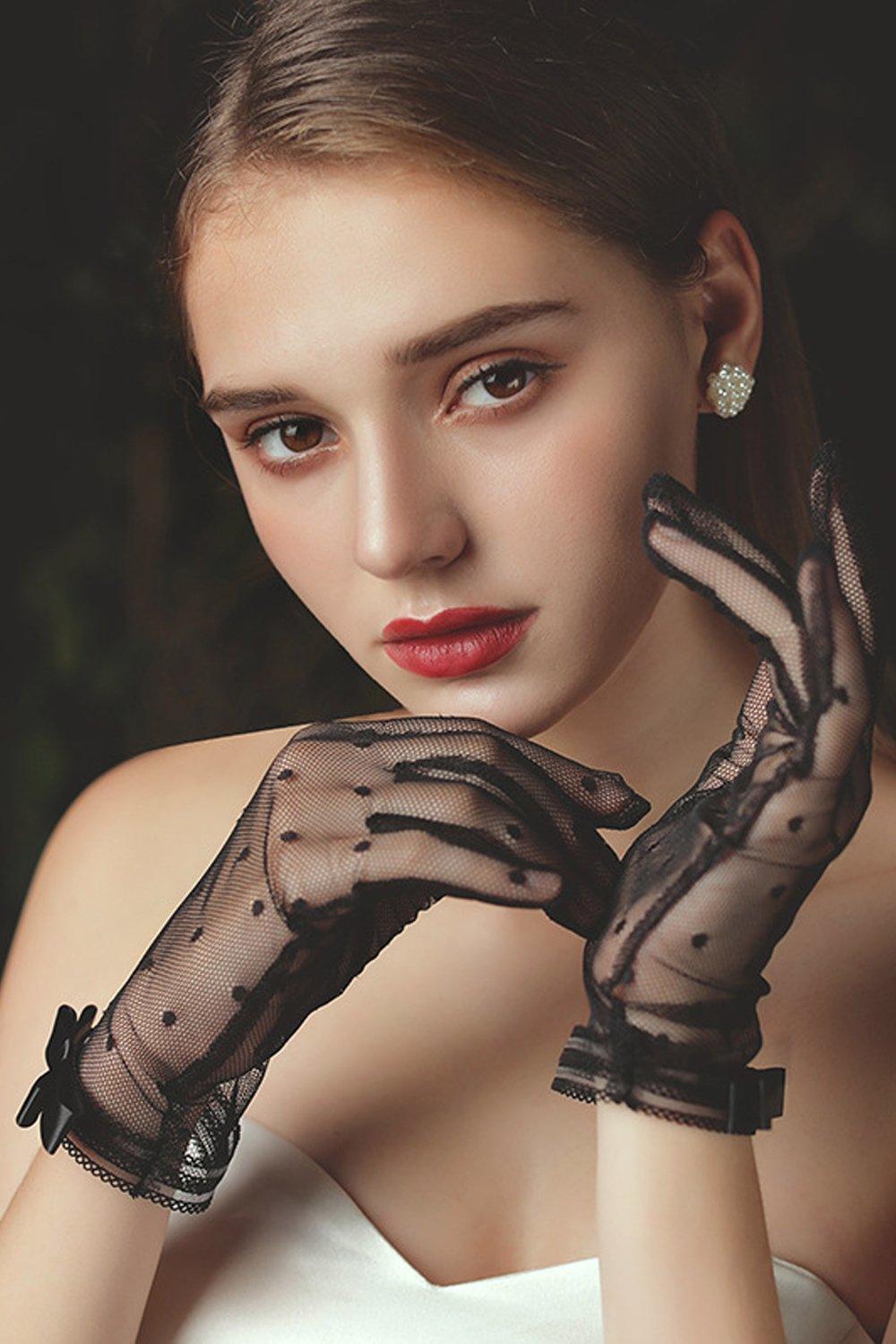 Fingertips Wrist Length Lace Wedding Gloves CD0087 - COCOMELODY