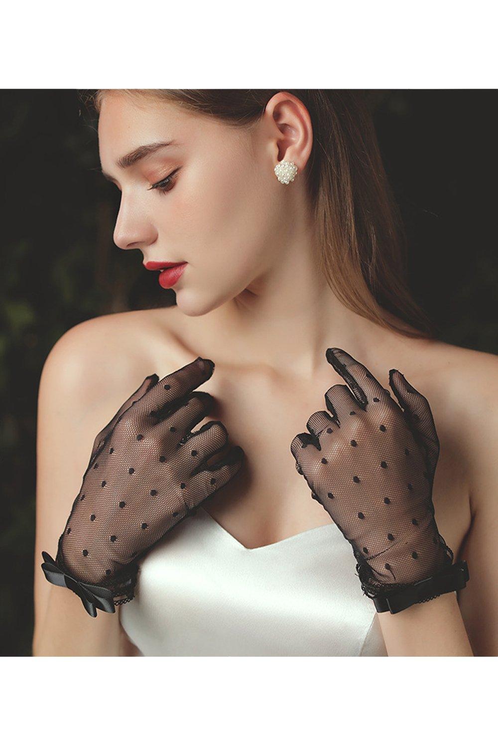 Fingertips Wrist Length Lace Wedding Gloves CD0087 - COCOMELODY