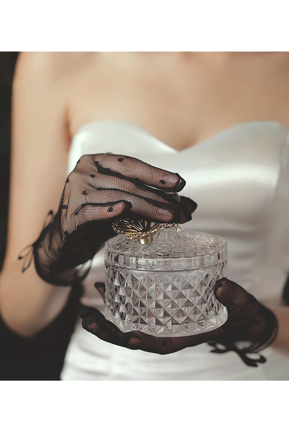 Fingertips Wrist Length Lace Wedding Gloves CD0087 - COCOMELODY