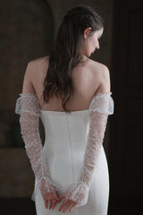 Fingerless Opera Length Tulle Wedding Gloves CD0099 - COCOMELODY