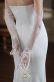 Fingertips Opera Length Lace Wedding Gloves CD0100 - COCOMELODY
