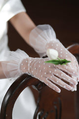 Fingertips Wrist Length Tulle Wedding Gloves CD0104 - COCOMELODY