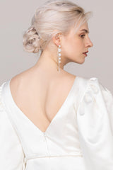 Alloy Earrings with Rhinestone Imitation Pearl CE0117 - COCOMELODY
