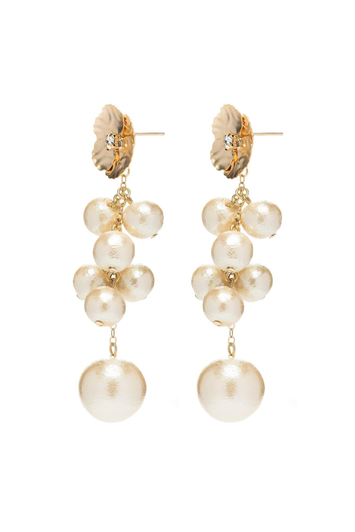 Alloy Earrings with Imitation Pearl CE0127 - COCOMELODY