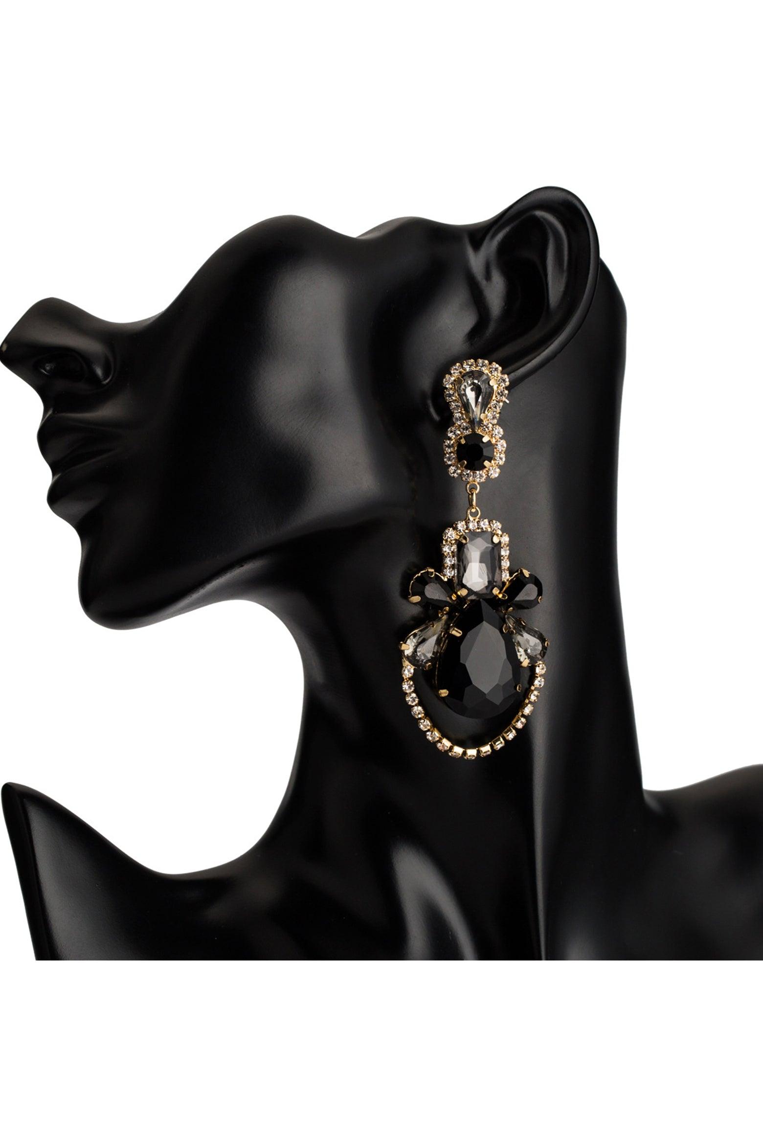 Alloy Earrings with Crystals Rhinestone CE0143 - COCOMELODY
