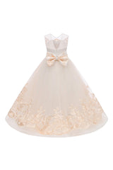Ball Gown Floor Length Tulle Lace Flower Girl Dress CF0264 - COCOMELODY