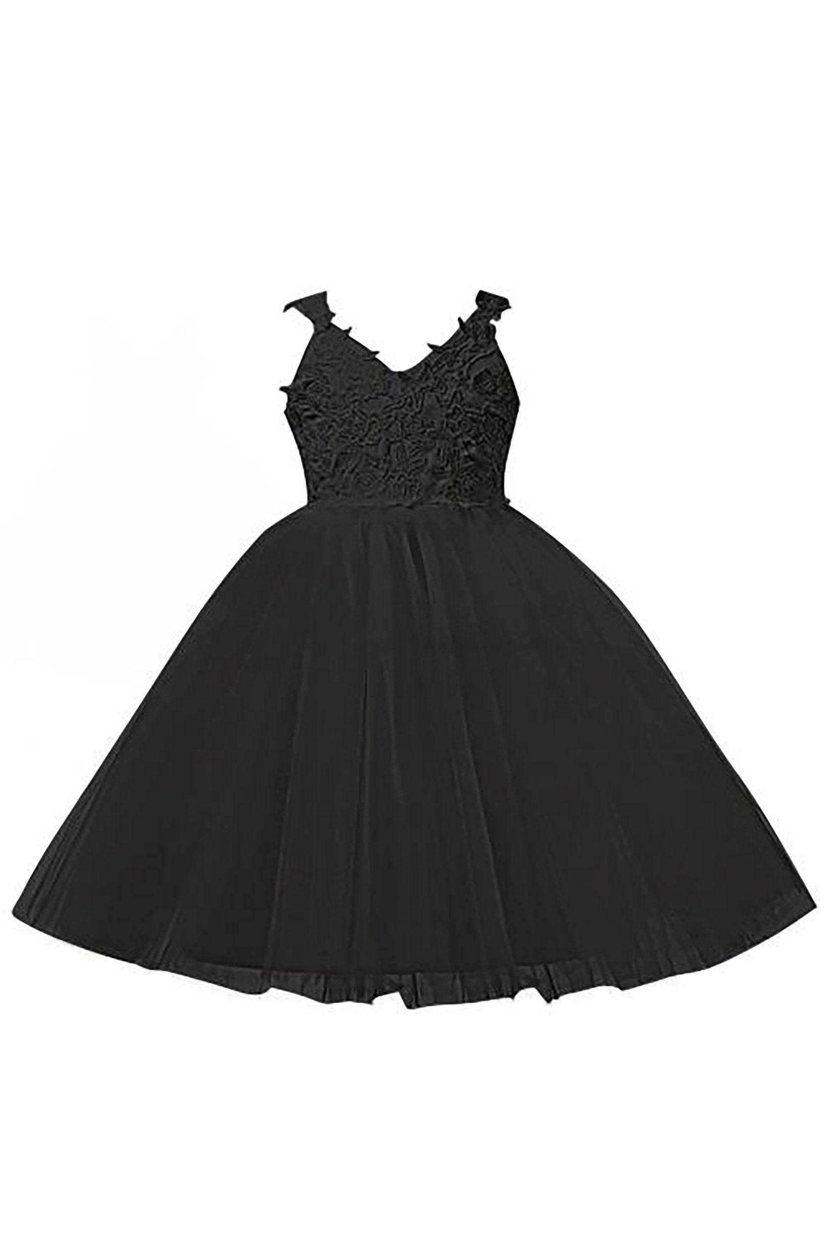 A-Line Knee Length Tulle Lace Flower Girl Dress CF0265 - COCOMELODY