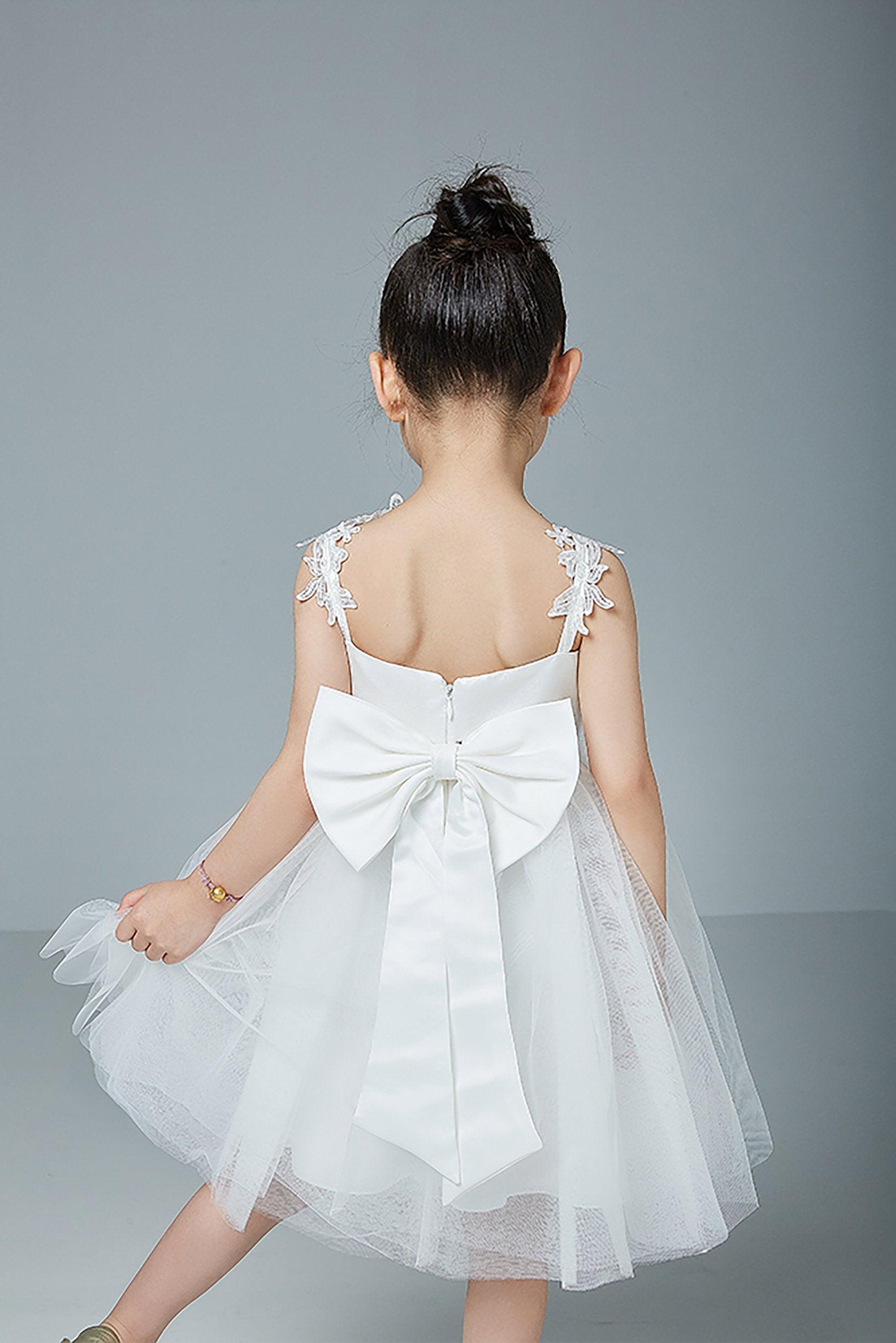 A-Line Knee Length Tulle Lace Flower Girl Dress CF0265 - COCOMELODY