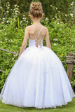 A-Line Floor Length Satin Tulle Flower Girl Dress CF0274 - COCOMELODY