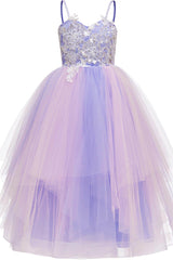 A-Line Floor Length Tulle Lace Flower Girl Dress CF0277 - COCOMELODY