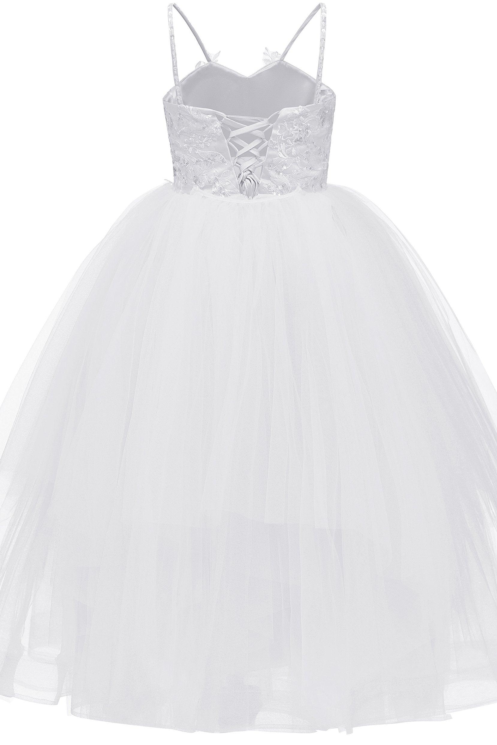 A-Line Floor Length Tulle Lace Flower Girl Dress CF0277 - COCOMELODY