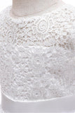 A-Line Floor Length Tulle Lace Flower Girl Dress CF0278 - COCOMELODY