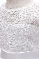 A-Line Floor Length Tulle Lace Flower Girl Dress CF0278 - COCOMELODY