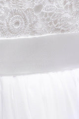 A-Line Floor Length Tulle Lace Flower Girl Dress CF0278 - COCOMELODY