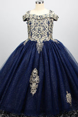 Ball Gown Floor Length Tulle Lace Flower Girl Dress CF0279 - COCOMELODY
