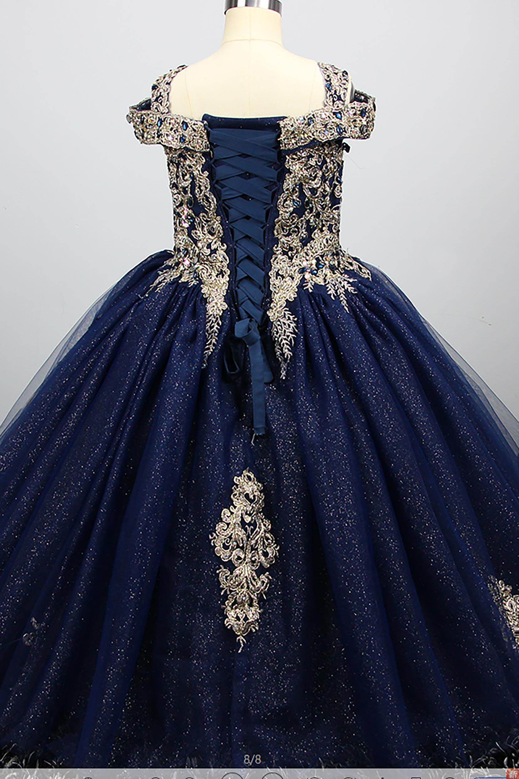 Ball Gown Floor Length Tulle Lace Flower Girl Dress CF0279 - COCOMELODY