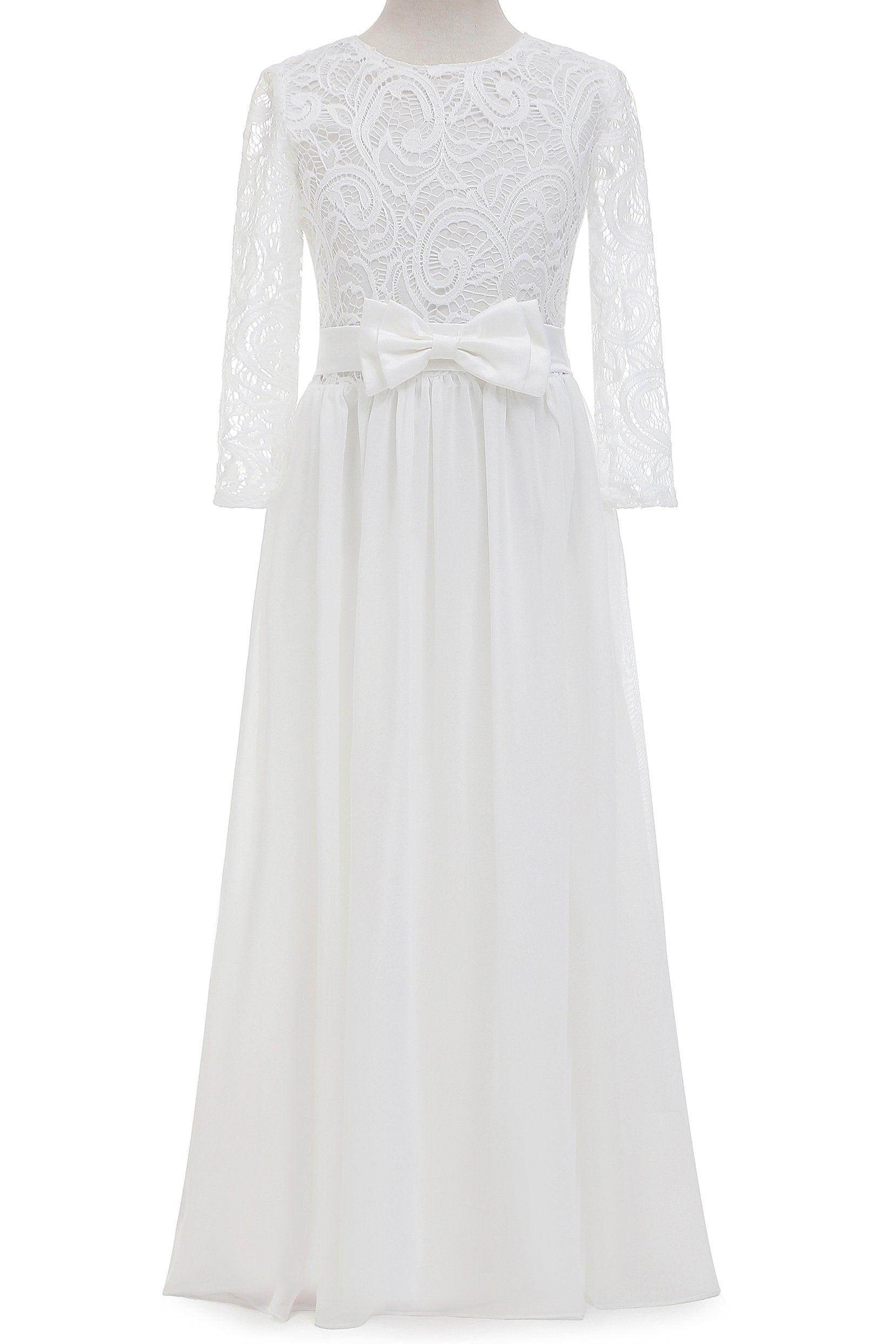 A-Line Floor Length Tulle Lace Flower Girl Dress CF0284 - COCOMELODY