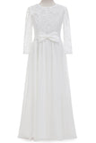 A-Line Floor Length Tulle Lace Flower Girl Dress CF0284 - COCOMELODY
