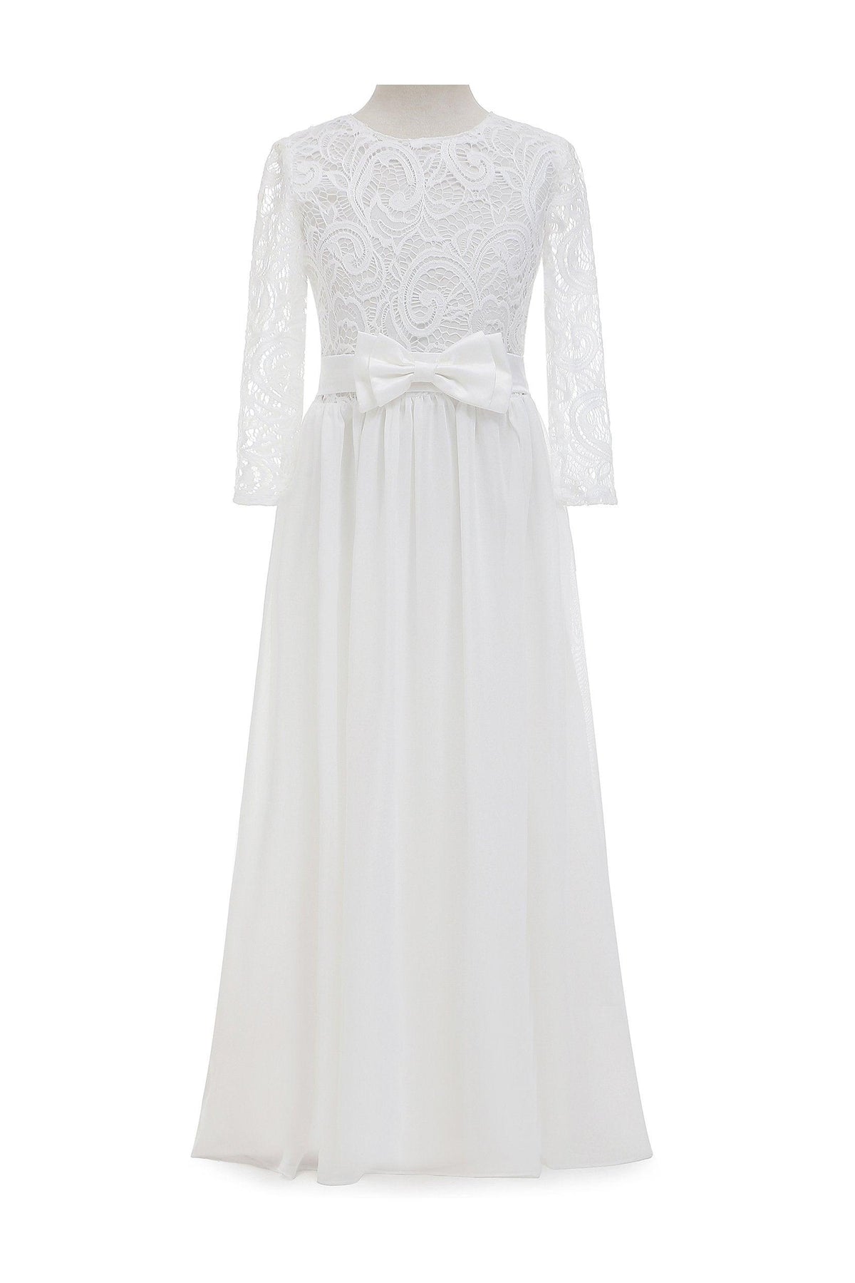 A-Line Floor Length Tulle Lace Flower Girl Dress CF0284 - COCOMELODY
