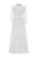 A-Line Floor Length Tulle Lace Flower Girl Dress CF0284 - COCOMELODY