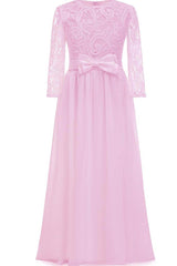 A-Line Floor Length Tulle Lace Flower Girl Dress CF0284 - COCOMELODY