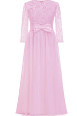 A-Line Floor Length Tulle Lace Flower Girl Dress CF0284 - COCOMELODY
