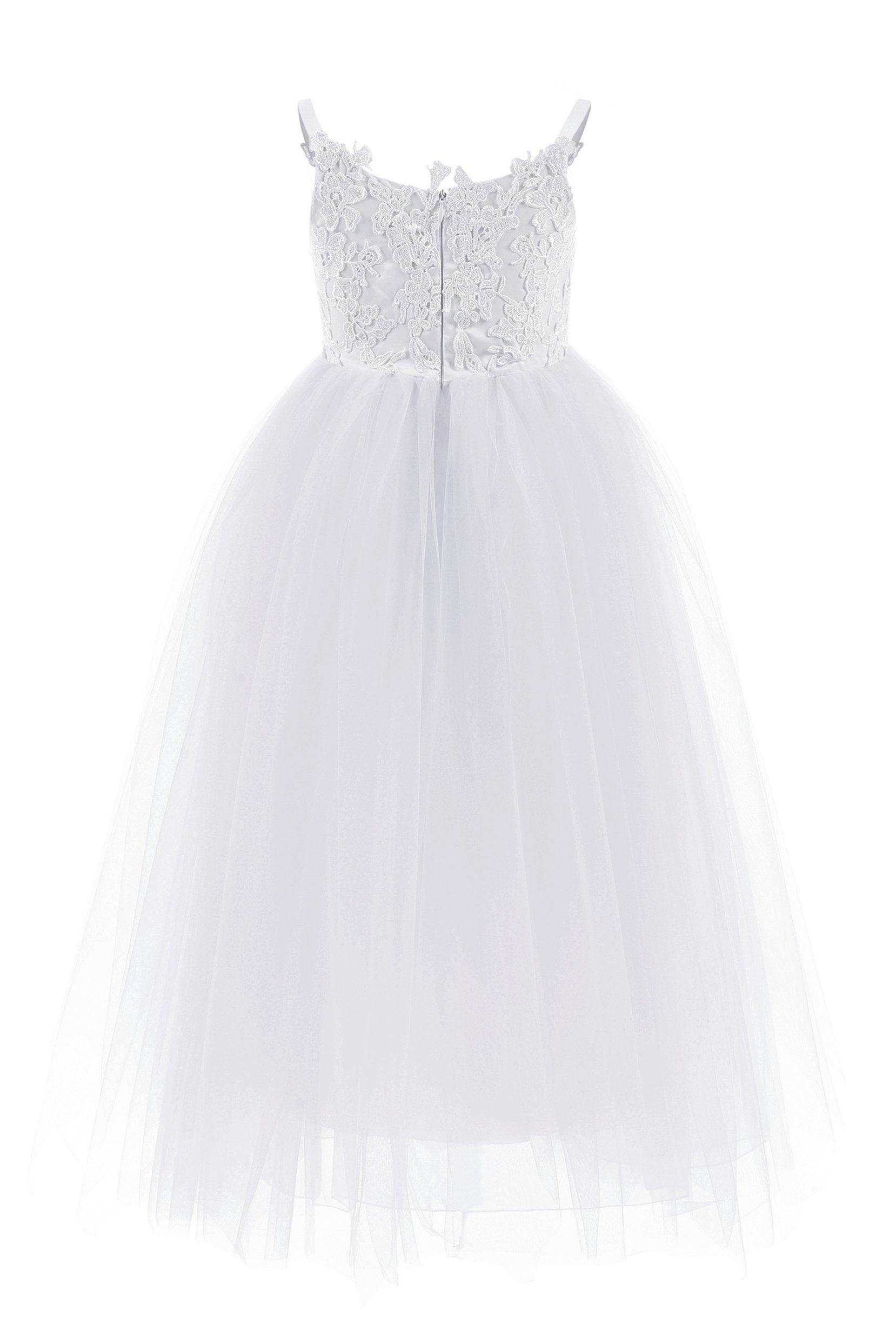 A-Line Floor Length Tulle Lace Flower Girl Dress CF0291 - COCOMELODY