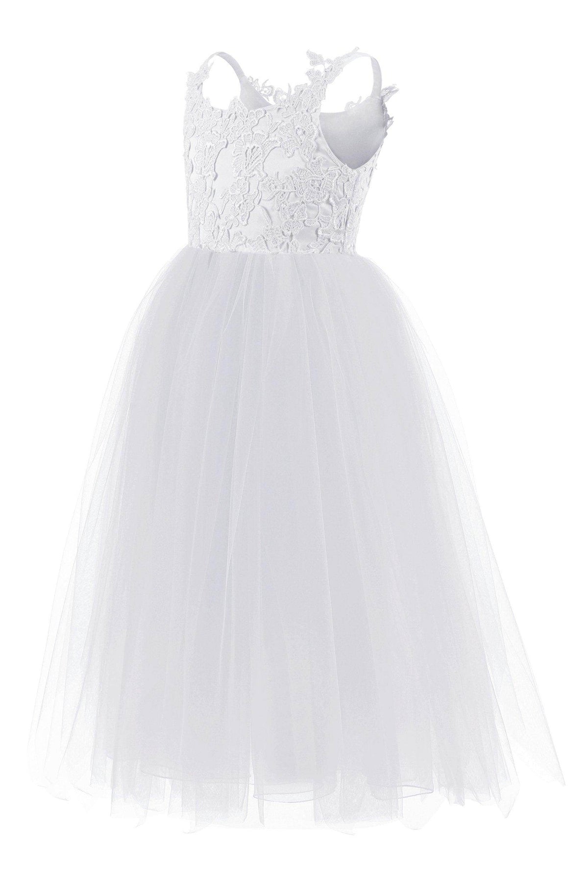 A-Line Floor Length Tulle Lace Flower Girl Dress CF0291 - COCOMELODY
