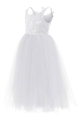 A-Line Floor Length Tulle Lace Flower Girl Dress CF0291 - COCOMELODY