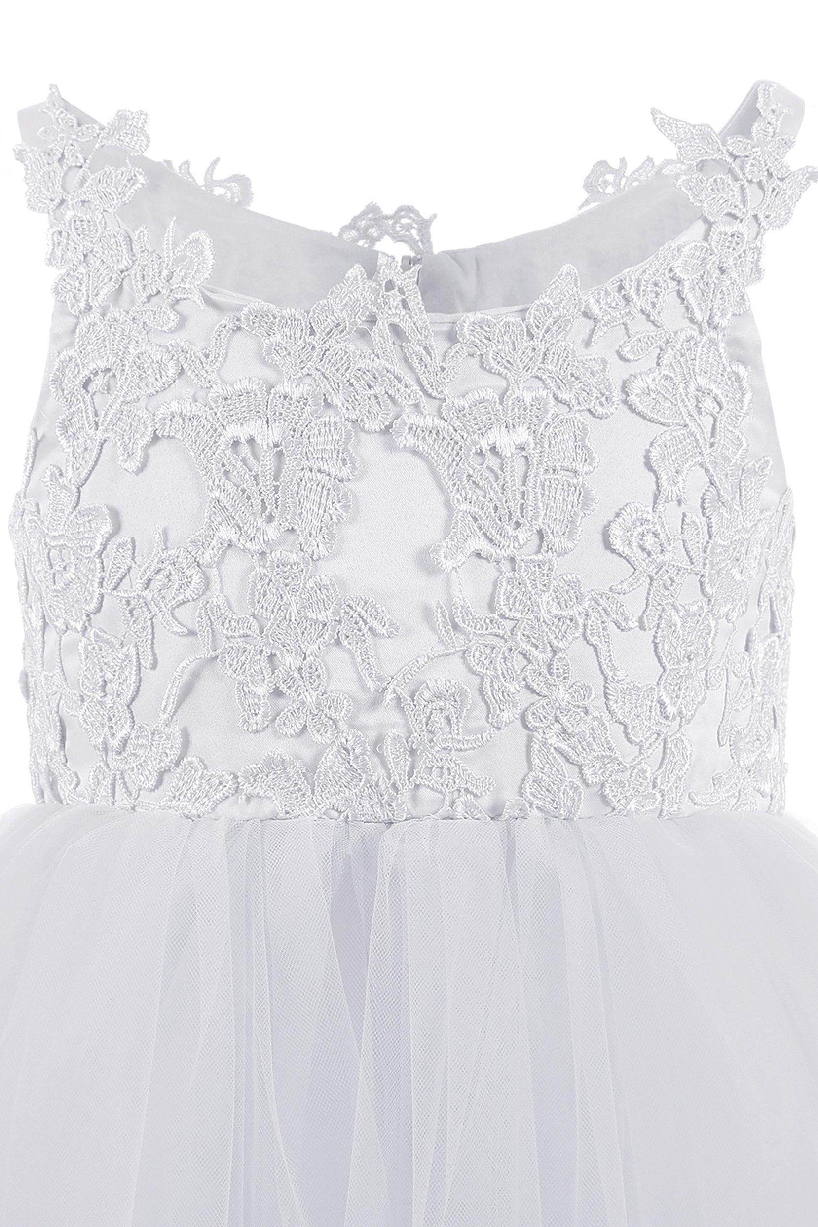 A-Line Floor Length Tulle Lace Flower Girl Dress CF0291 - COCOMELODY