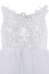 A-Line Floor Length Tulle Lace Flower Girl Dress CF0291 - COCOMELODY