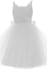 A-Line Knee Length Tulle Lace Flower Girl Dress CF0292 - COCOMELODY
