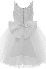 A-Line Knee Length Tulle Lace Flower Girl Dress CF0292 - COCOMELODY