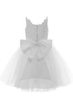A-Line Knee Length Tulle Lace Flower Girl Dress CF0292 - COCOMELODY